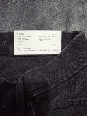 American Eagle Outfitters Black High-Rise Straight Jeans